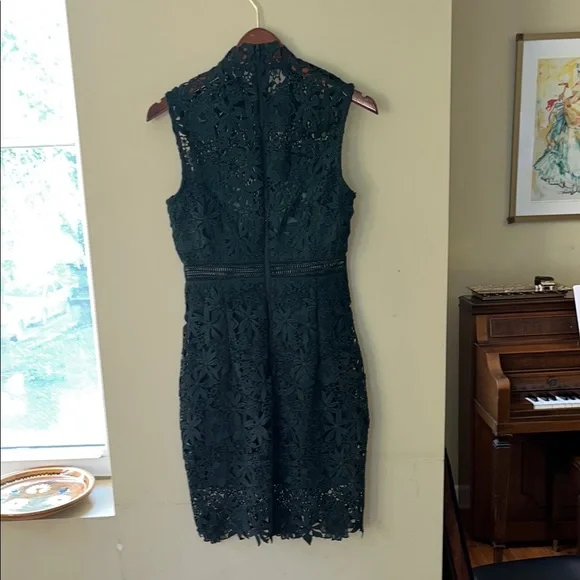 Bardot Green Sheath Midi Dress Mock Neck Sleeveless - Picture 7 of 16